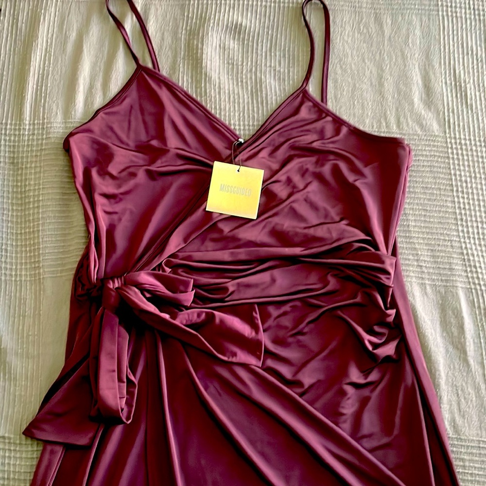 Missguided spaghetti strap wrap dress